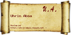 Uhrin Absa névjegykártya